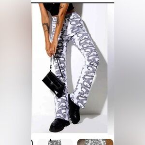 Motel Rocks Black and White Flare Pants